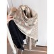 LV counter new, foreign counter special. Scarf shawl, luxury atmosphere small qualifications   exquisite all the beautiful language used in it is not too much, the fashion mirror badge skillfully combined in the scarf sh