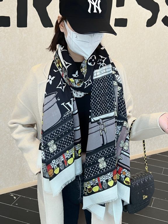 lv counter new [animal theme cattle long scarf]   beautiful [tears] Royal Hall of Fame level superb  2022 new counter on sale Classic logo pattern design style   plus rich Gucci themed characteristic elements of the tige