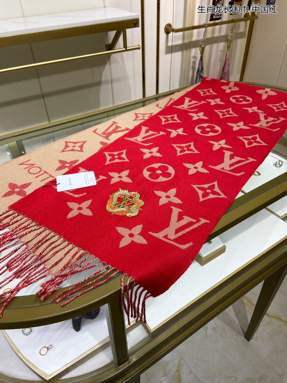 In stock    Baby Dragon   Welfare is here     Louis Vuitton channel exclusive special newest model - 2023 the most reddest and hottest [Chinese Zodiac Dragon Long Scarf] is here  Precious Dragon LV Essential Scarf to wel