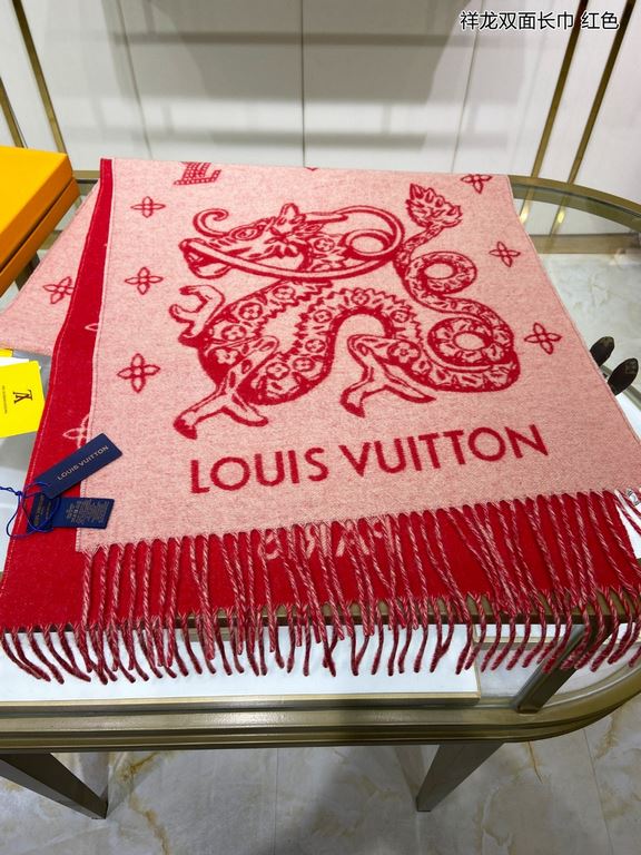 price   Scarf hot new   Donkey's new 『LV Year of the Dragon special models [Xianglong double-sided long scarf] advanced fashionable spirit!!!! Fashionable and temperament! LV this new year casual wear can be very flavorf