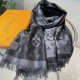 Recommended   LV's latest black and gray two-tone design cashmere shawl   feel very soft, such a design of one is equal to two, practical and fashionable   Autumn and winter essential, according to the dress selection of