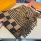 Price New on   Counter synchronization   Donkey's new [L Stripe Checkerboard Long Scarf] unisex, LV Gra price  hical scarf with striking stripes in the classic Damier pattern and oversized LV letters, with a rustic tasse