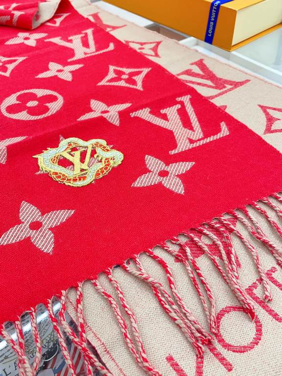 Price.  [High-end original embroidered patch] The Precious Dragon LV Essential scarf welcomes the Lunar New Year with classic elements from the brand. The wool is infused with a Monogram jacquard pattern, and the coiled 