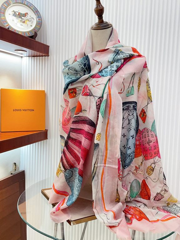 Price   new on   counter synchronization   LV new [hot air balloon   long scarf] to attention gesture about the Louis Vuitton bloodline of the spirit of travel and the pattern of fusion of the Monogram elements come toge