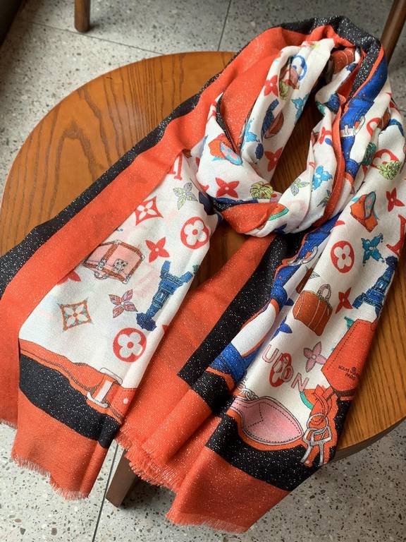 Will glow bright scarf 2023 spring new limited series popping to la LV original single authentic. Early fall staple models. Wear Le Tout Paris long scarf LV bags and the bottom of the logo rich details, more feminine cha