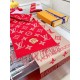 [High-end original embroidered patch] The Precious Dragon LV Essential scarf welcomes the Lunar New Year with classic elements from the brand. The wool is infused with a Monogram jacquard pattern, and the coiled dragon s