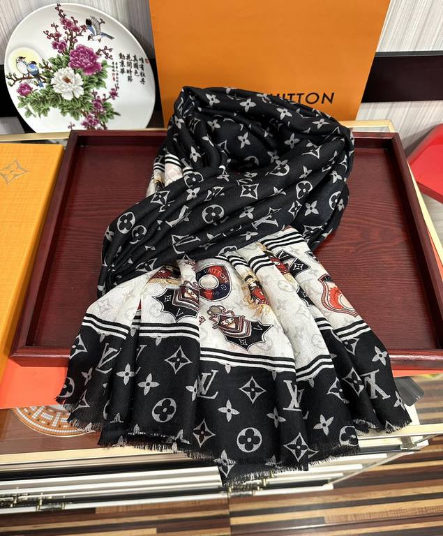 New Lv2024 The latest models   top design is so beautiful, truly awesome   [ring velvet long scarf]    physical genuinely beautiful   shawl with print      regardless of the design of the airbrush are very well in place 