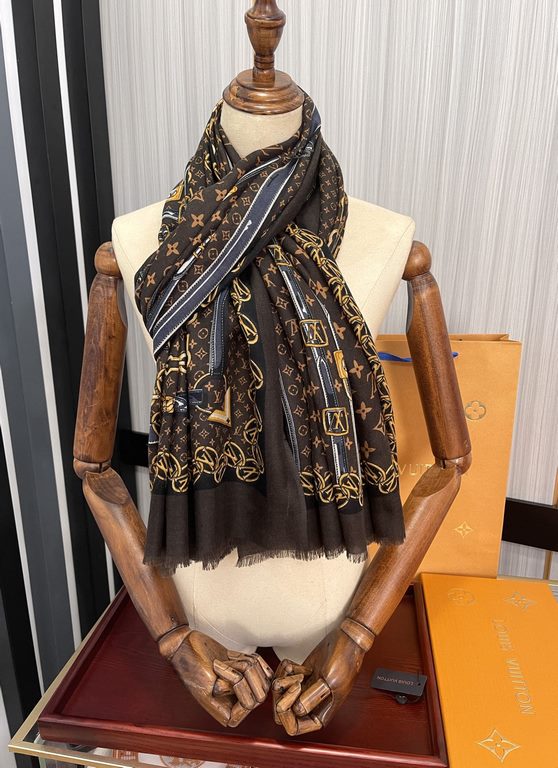 New LV home 2023 latest models   top design is too beautiful, truly awesome   [double-sided 300 support ring velvet long scarf]    physical genuinely beautiful   shawl with prints      regardless of the design of the air