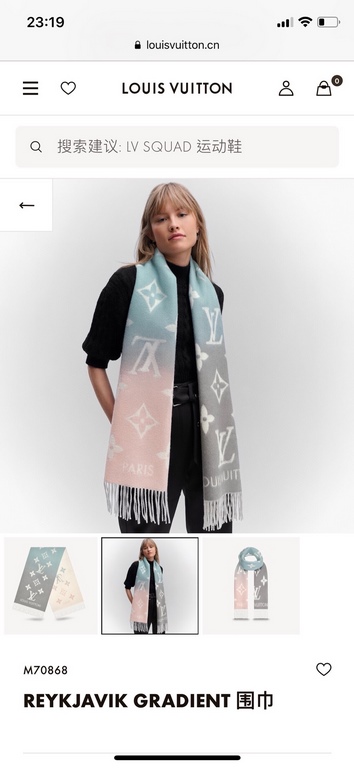 Louis Vuitton - REYKJAVIK GRADIENT Gradient Cashmere Scarf  official website 8500 LV can indeed be heirloom, so the classic in the classic, this scarf is based on the classic Louis Vuitton styles, two soft gradient color