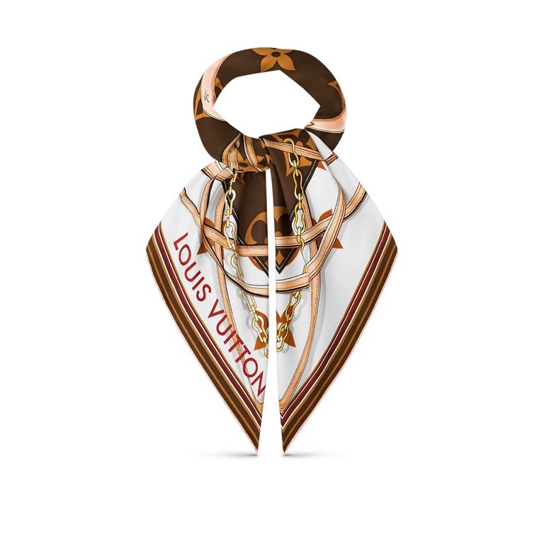 Price  SLV2306 Original Lv [ULTIMATE MONOGRAM] 90cm version, the square scarf interprets the brand's classic elements in a modern perspective. The large Monogram pattern spreads across the canvas, with straps, chains and