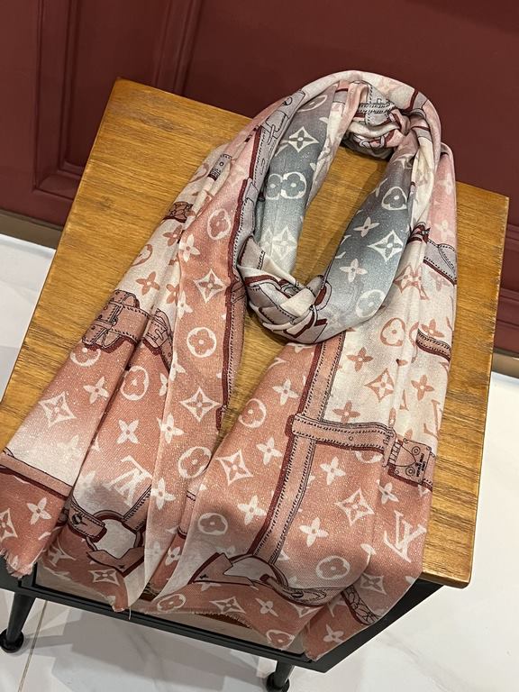 Will glow bright scarf 2023 spring new limited series popping to la LV original single authentic. Early fall staple models. Wear Le Tout Paris long scarf LV bags and the bottom of the logo rich details, more feminine cha