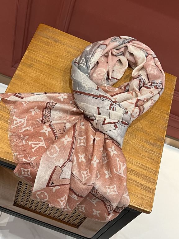 Will glow bright scarf 2023 spring new limited series popping to la LV original single authentic. Early fall staple models. Wear Le Tout Paris long scarf LV bags and the bottom of the logo rich details, more feminine cha