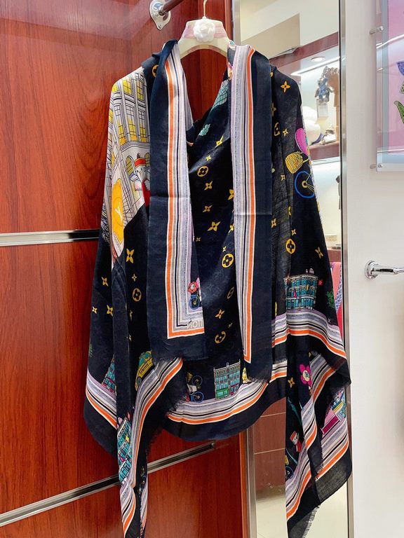 Price   new on   counter synchronization   LV new [Sunflower   long scarf] to attention gesture about the Louis Vuitton bloodline travel spirit and pattern fusion Monogram elements gathered in the center, is the love of 