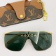 This year's latest fashion runway models Model Z1717UAlphabet Print Premium One-piece Sunglasses The most classic Louis Vuitton monogram LogoLuxurious four-leaf clover engraving.