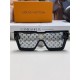 LV Louis Vuitton European and American large frame one-piece sunglasses Wang Hedi the same street beat tide cool glasses fashion inlaid diamond square men and women sunglasses