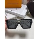 LV Louis Vuitton European and American large frame one-piece sunglasses Wang Hedi the same street beat tide cool glasses fashion inlaid diamond square men and women sunglasses