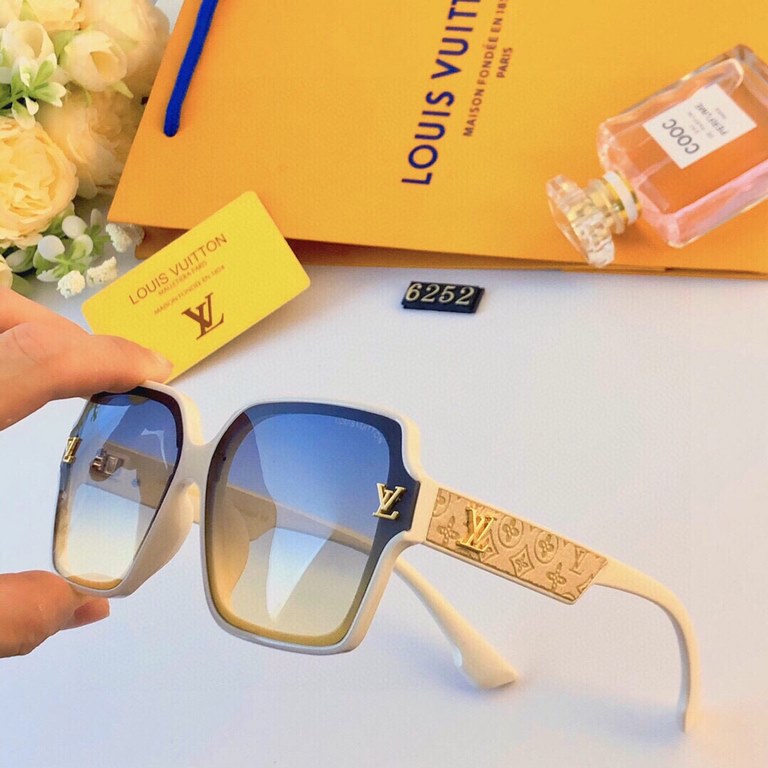 Lv fashion tide models square box sunglasses female advanced sense ins net red big face thin ultraviolet sun glasses