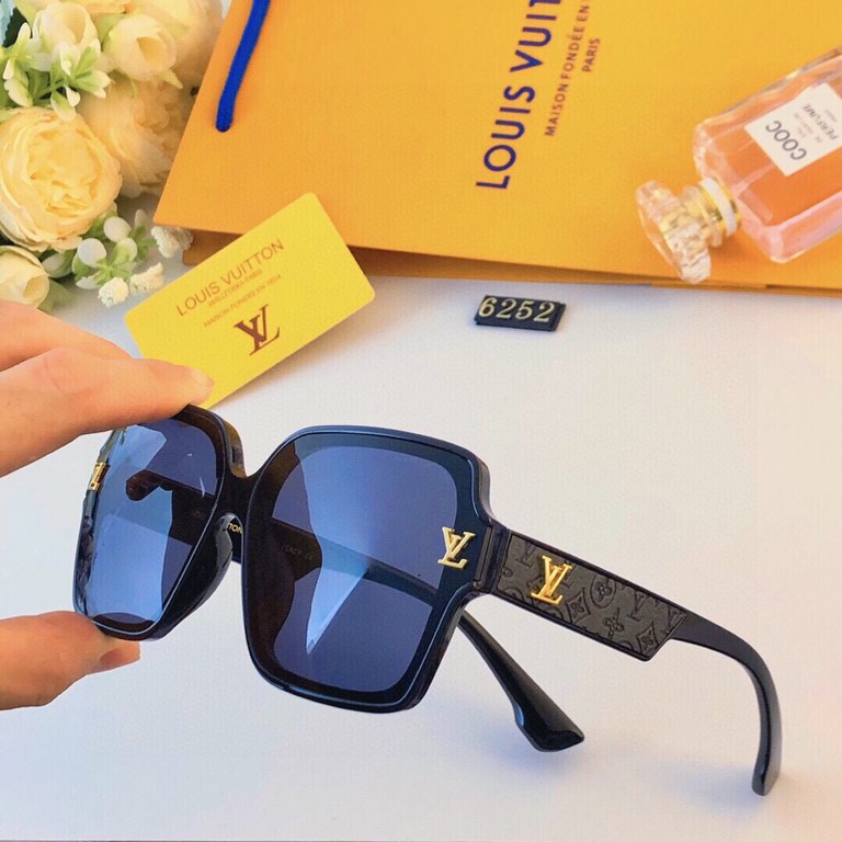 Lv fashion tide models square box sunglasses female advanced sense ins net red big face thin ultraviolet sun glasses