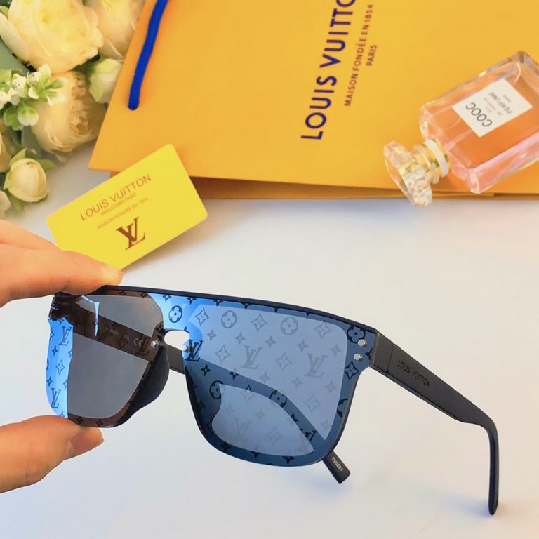 LV Europe and the United States wind 2024 new Y2K sunglasses female tide personalized one-piece sunshade anti-ultraviolet sunglasses skinny