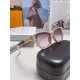 Lv Louis Vuitton 2024 new sunglasses classic family old flower with female senior sense show face small UV protection sunglasses retro simple large frame thin small red book the same models