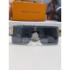 Lv Louis Vuitton 2024 new model model metal square one-piece large frame sunglasses women men universal fashion sun shading sunglasses silver film