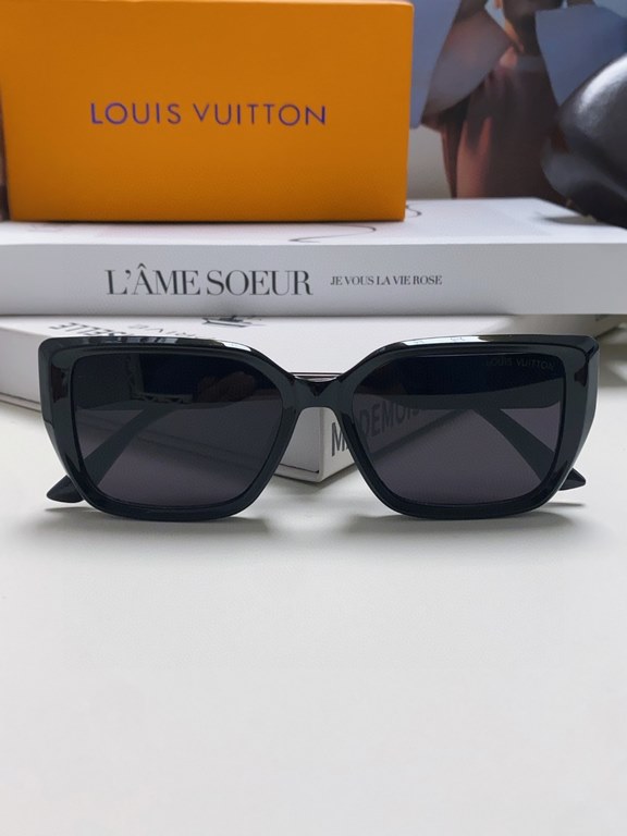 Lv Louis Vuitton 2024 new sunglasses women's models large face thin senior sense of polarized anti-ultraviolet driving sunglasses latest flower logo design high fashion