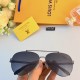 LV new super cool polarized sunglasses men Korean version of Ms. driving sunglasses UV strong light fishing toad mirror black