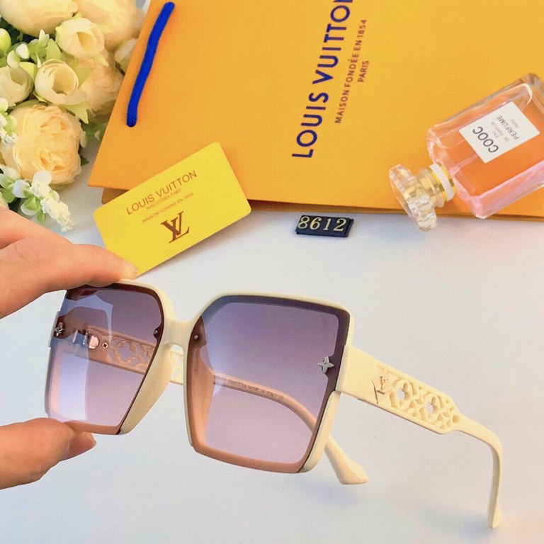 LV2024 new fashion hollow sunglasses female square large frame ins wind net red paragraph sunglasses tide street beat tide