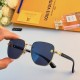 LV sunglasses trend square personality play cool glasses couple classic metal frame single beam versatile sunglasses