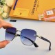 LV sunglasses trend square personality play cool glasses couple classic metal frame single beam versatile sunglasses