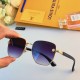 LV sunglasses trend square personality play cool glasses couple classic metal frame single beam versatile sunglasses