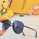 LV new men's polarized sunglasses fashion double beam large frame sunglasses UV protection driving glasses aviator toadstools