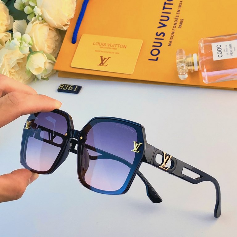 LV2023 new sunglasses women's fashion high-level sense of square frame sunglasses show face small ultraviolet driving glasses