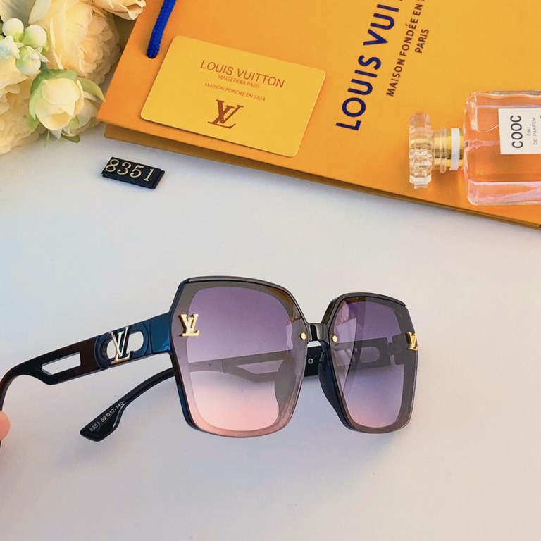 LV2023 new sunglasses women's fashion high-level sense of square frame sunglasses show face small ultraviolet driving glasses