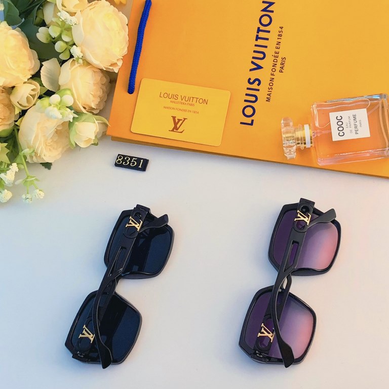 LV2023 new sunglasses women's fashion high-level sense of square frame sunglasses show face small ultraviolet driving glasses