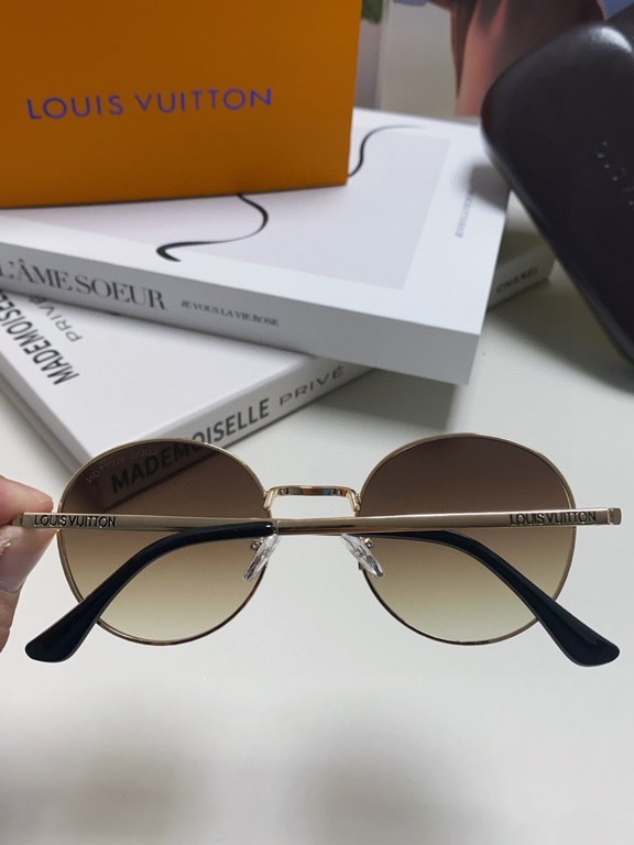 Lv Louis Vuitton 2024 star the same models sunglasses female male metal fashion flat small frame curved sunglasses unisex