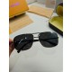 LV Louis Vuitton Sunglasses can be matched with near with myopia metal sunglasses men's fashion retro sunshade square frame glasses double beam sunglasses female models