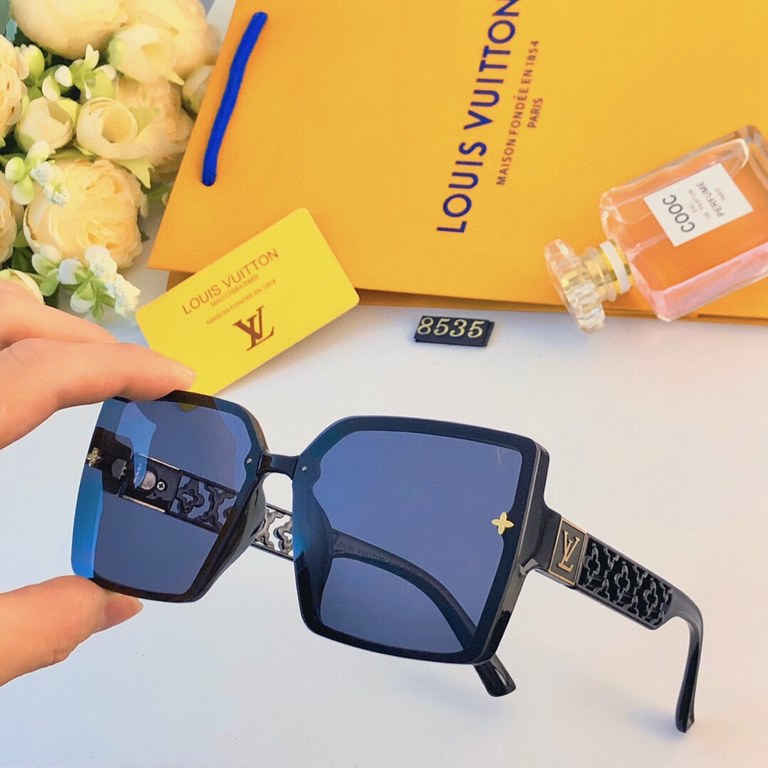 LV2024 new large frame thin sunglasses high-definition fashion Korean version of sunscreen driving street shooting advanced sense of sunglasses