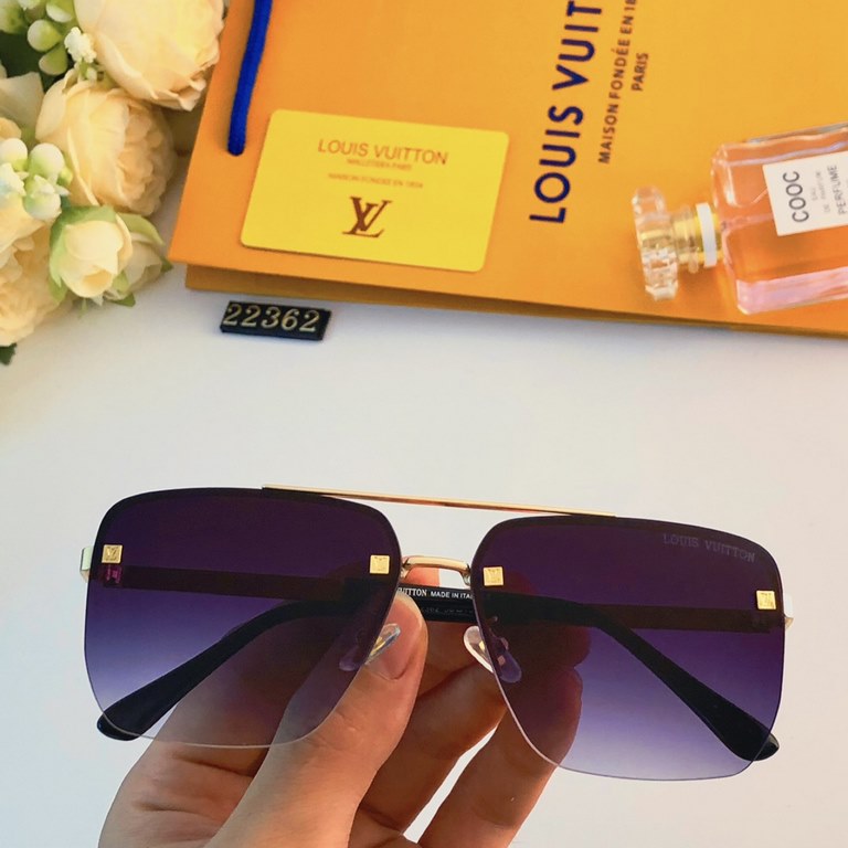 LV2023 personalized European and American trend glasses Korean retro square sunglasses new frame men's glasses