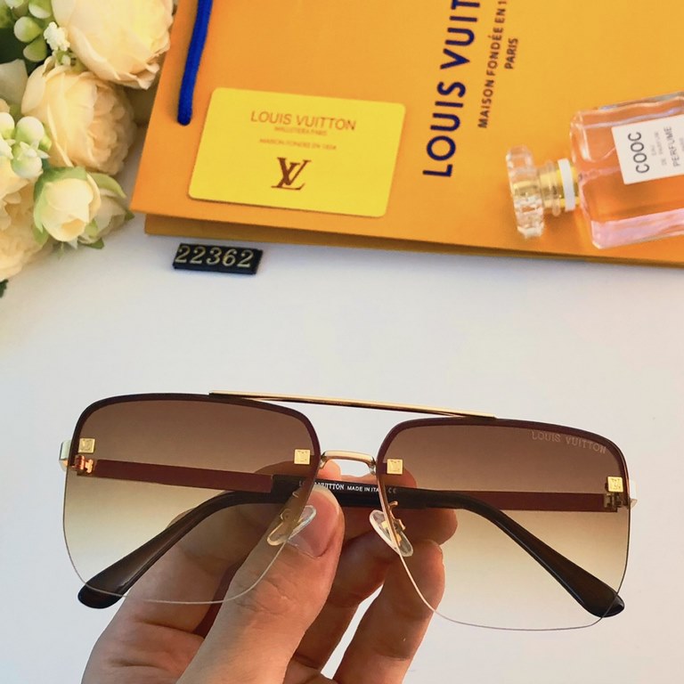 LV2023 personalized European and American trend glasses Korean retro square sunglasses new frame men's glasses