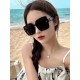 Newest LV Women's Polarized Sunglasses    Classic four-leaf clover elements    Retro style Straight model       6101