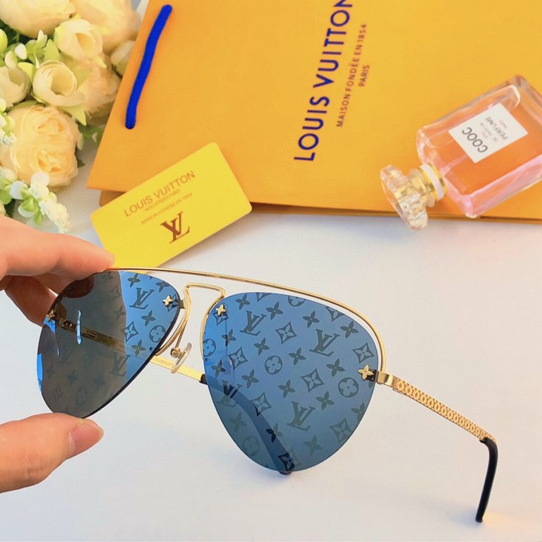 LV sunglasses couple sunscreen sunglasses trend of personalized advanced sense toadstool driving riding sunglasses