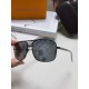 LV Louis Vuitton Sunglasses can be matched with near with myopia metal sunglasses men's fashion retro sunshade square frame glasses double beam sunglasses female models