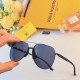 Lv new men's sunglasses Europe and the United States explosion models metal double beam fashion large frame sunglasses driving driving sunglasses