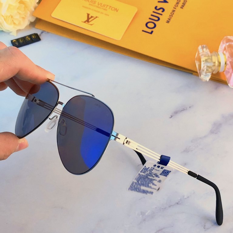 LV sunglasses men's polarized sunglasses high-definition new trend of senior driving with toadstool aviator color-changing sunglasses