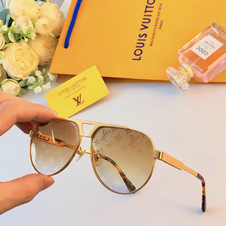 LV fashion new sunglasses sunglasses sunglasses Z1586E high quality and high quality with the tide of cool metal toad glasses