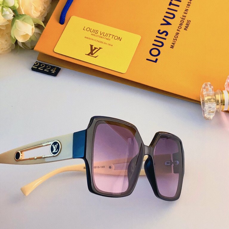 LV new square light luxury sunglasses premium sense of gradient fashion trend versatile ultraviolet protection sunglasses summer Ms.