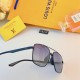 LV large frame polarized retro sunglasses large face men's model square frame driving driving sunglasses tide