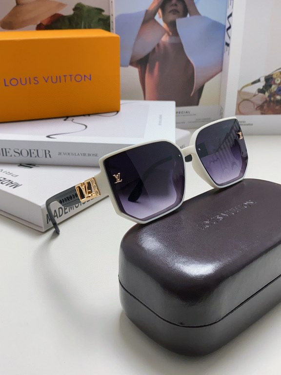 Lv Louis Vuitton 2024 latest version of the advanced sense of temperament large frame square celebrity sunglasses women's new large round face sunshade sunglasses for men and women