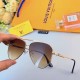 LV aviator sunglasses men and women with large face thin driving UV toadstool personalized sunglasses